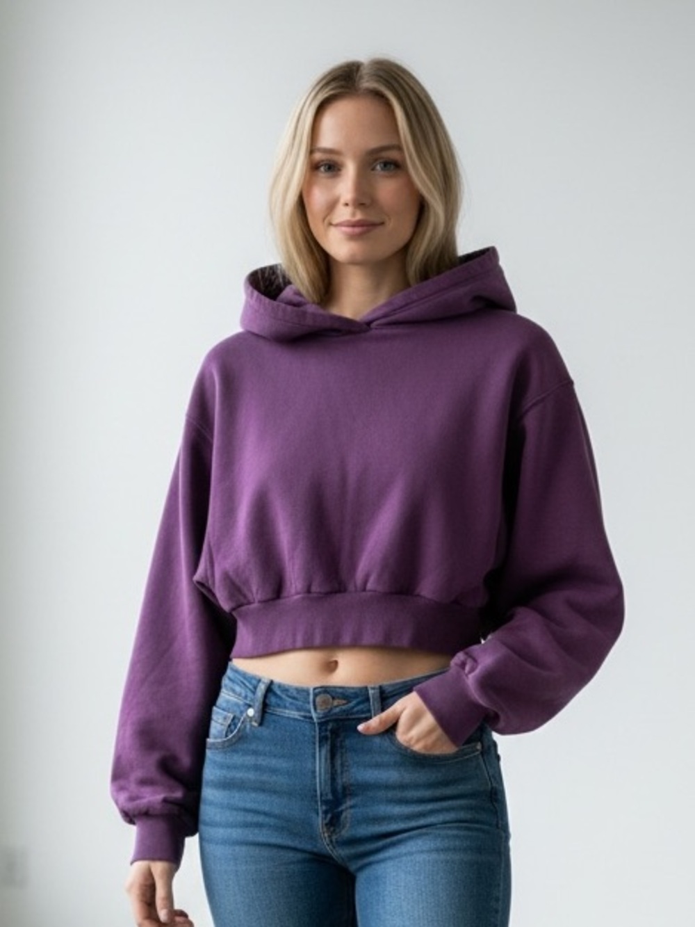 Aritzia TNA Cozy AF Fleece Hoodie - Deep Purple